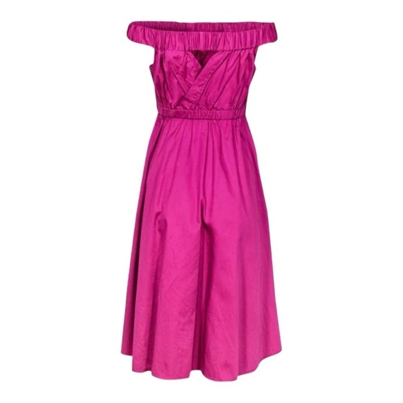 Anthropologie Dresses & Skirts - Anthropologie Maeve Mona Off The Shoulder Midi Dress Pink Cross Back